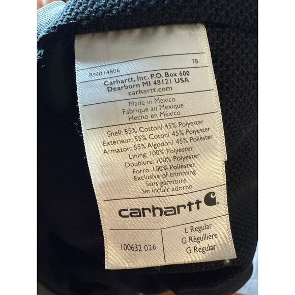 Vintage Carhartt Thermal Lined Full Zip Work Sweatshirt Hoodie Size L Gray - Picture 7 of 7